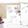 invitaciones de boda con flores de acuarela
