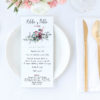menu del boda original mesas rosas
