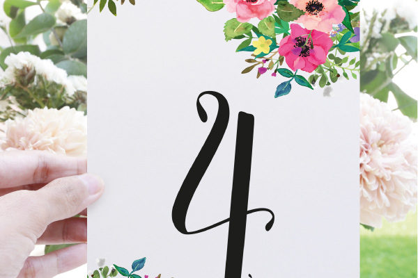 numeros de mesa para bodas flores