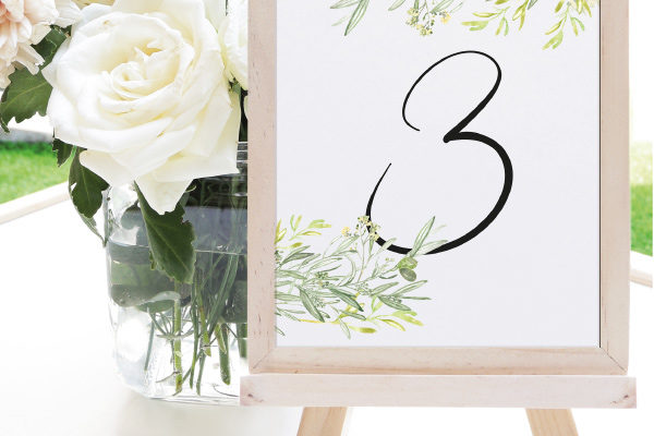 numeros de mesa para bodas olivo