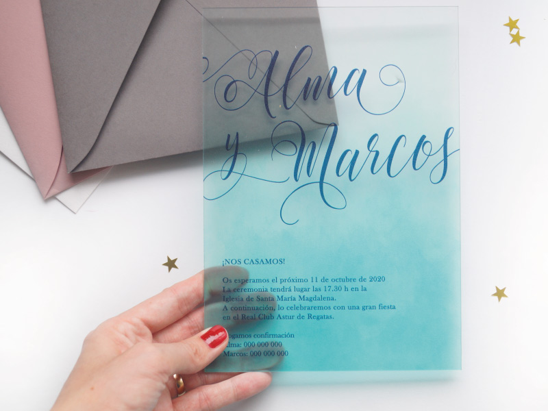Invitacion de boda en metacrilato | MARTINA Design and Paper