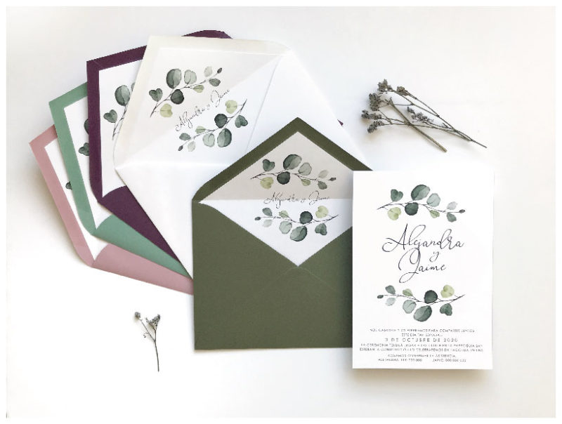 tarjetas de invitacion de boda olivo
