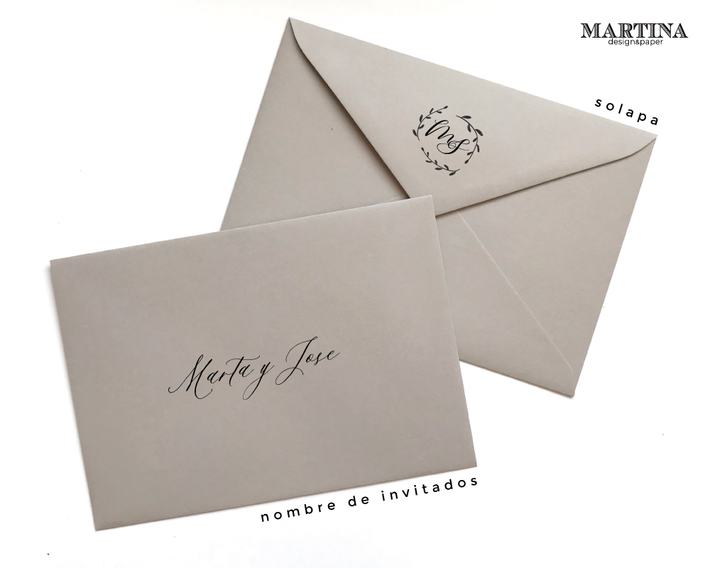 Alergia Motivación Traer Impresión de sobres para invitaciones - MARTINA Design and Paper